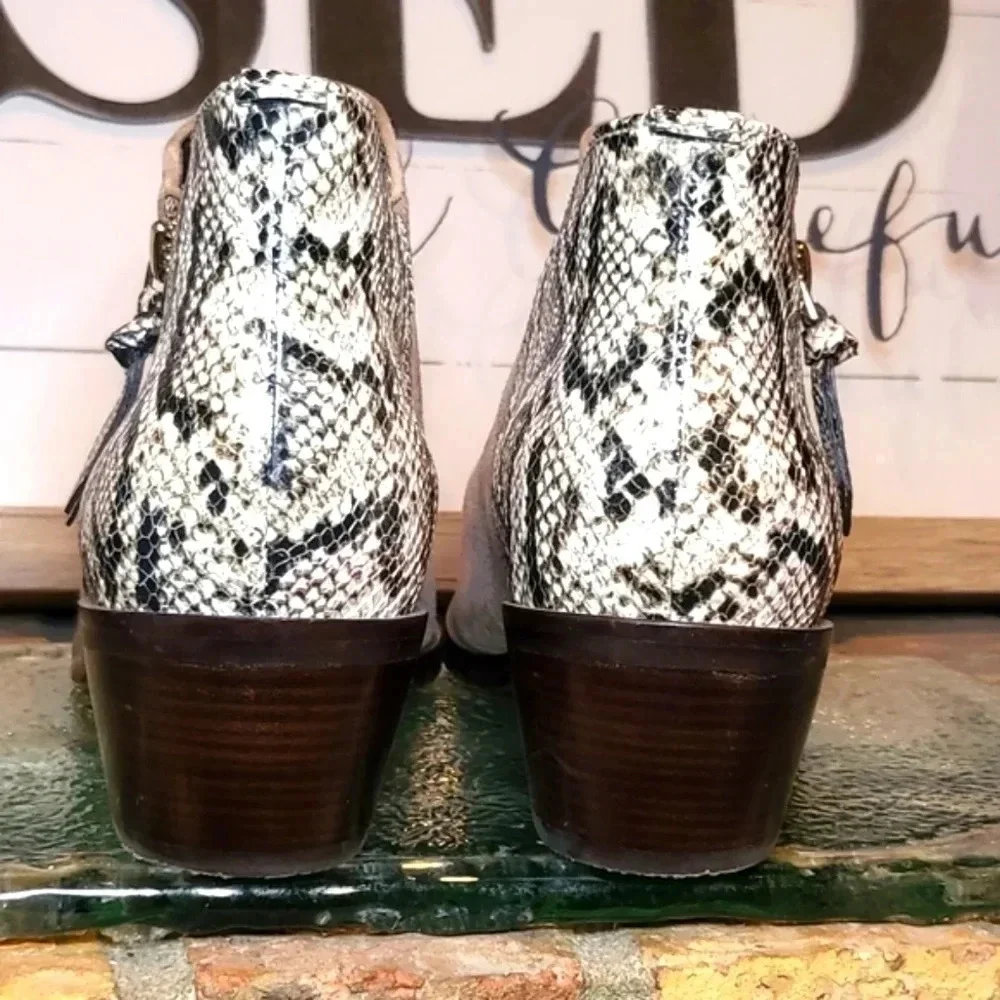 Cole Haan Grand Series Beige Suede & Snakeskin | Leather | 2 inch Heel Wms 7B